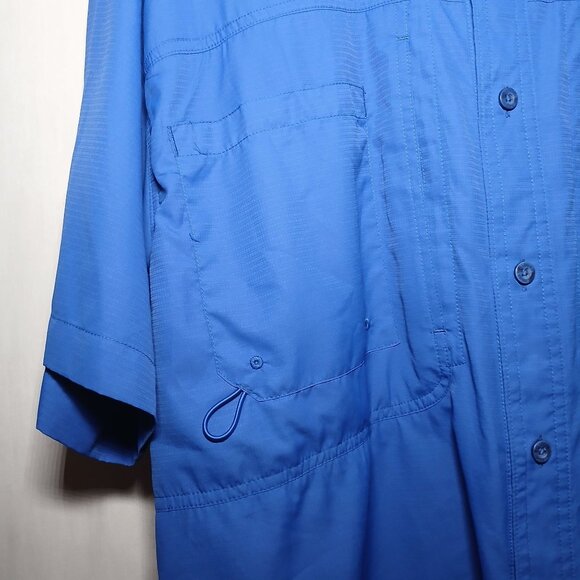 Reel Legends Mens Fishing Shirt Size Large Mesh Lined Short Sleeve Blue Polyeste - Picture 4 of 14